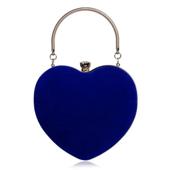 Heart Shaped Mini Clutch Purse W/ Long Crossbody Chain Strap - Picture 6 of 12